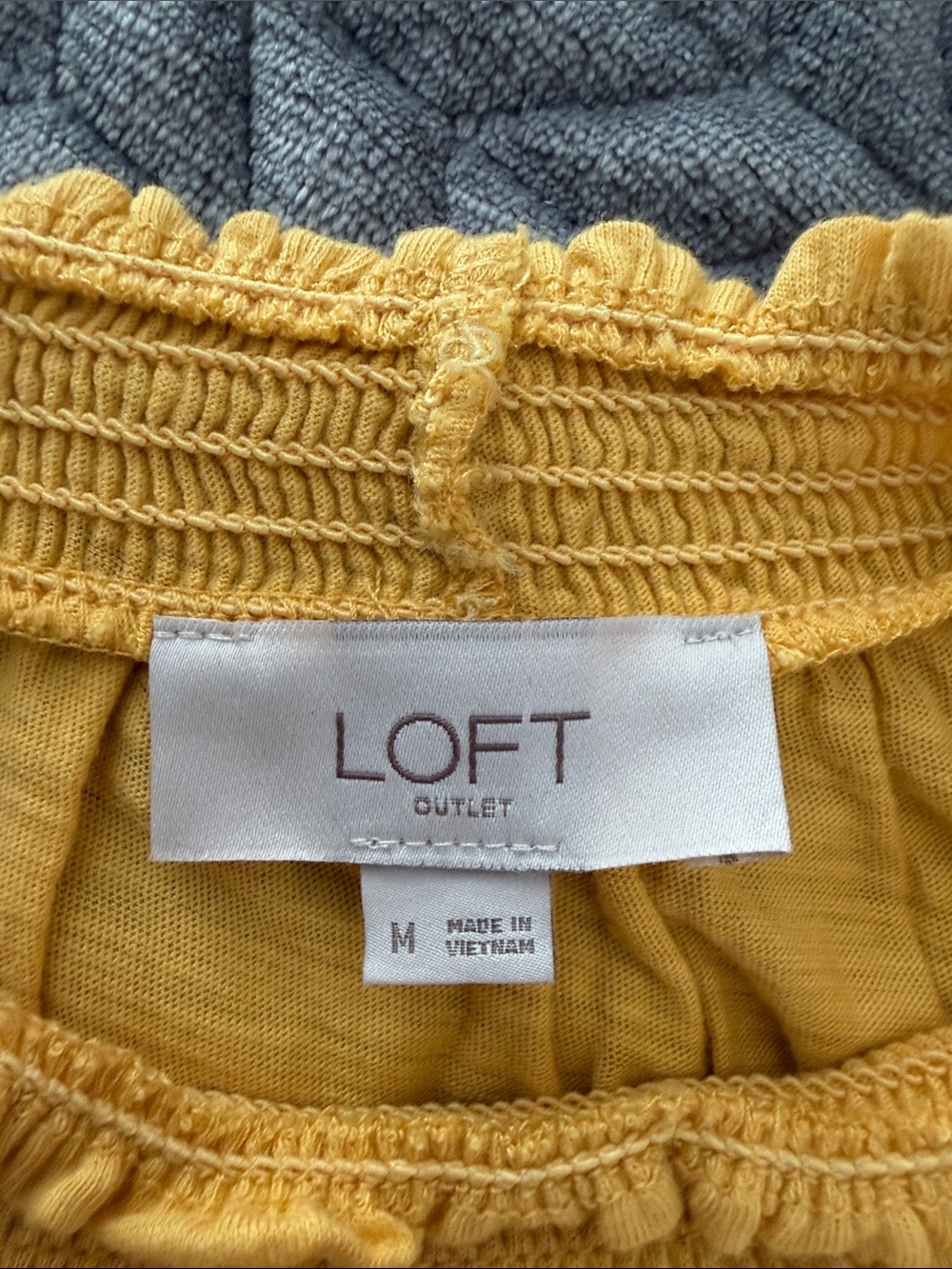LOFT Yellow Ruffle Mock Neck Tank - Picture 3 of 4
